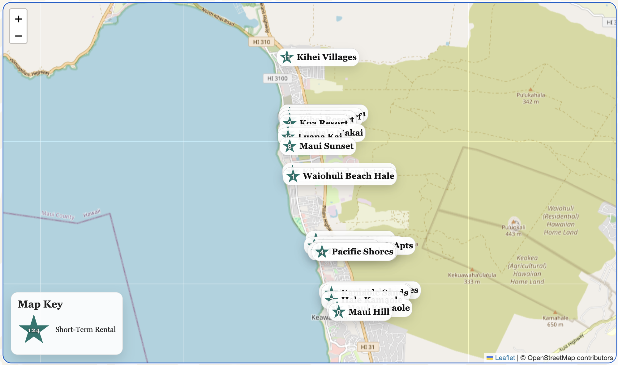 Open the Kihei Short-Term Rental Condos interactive map